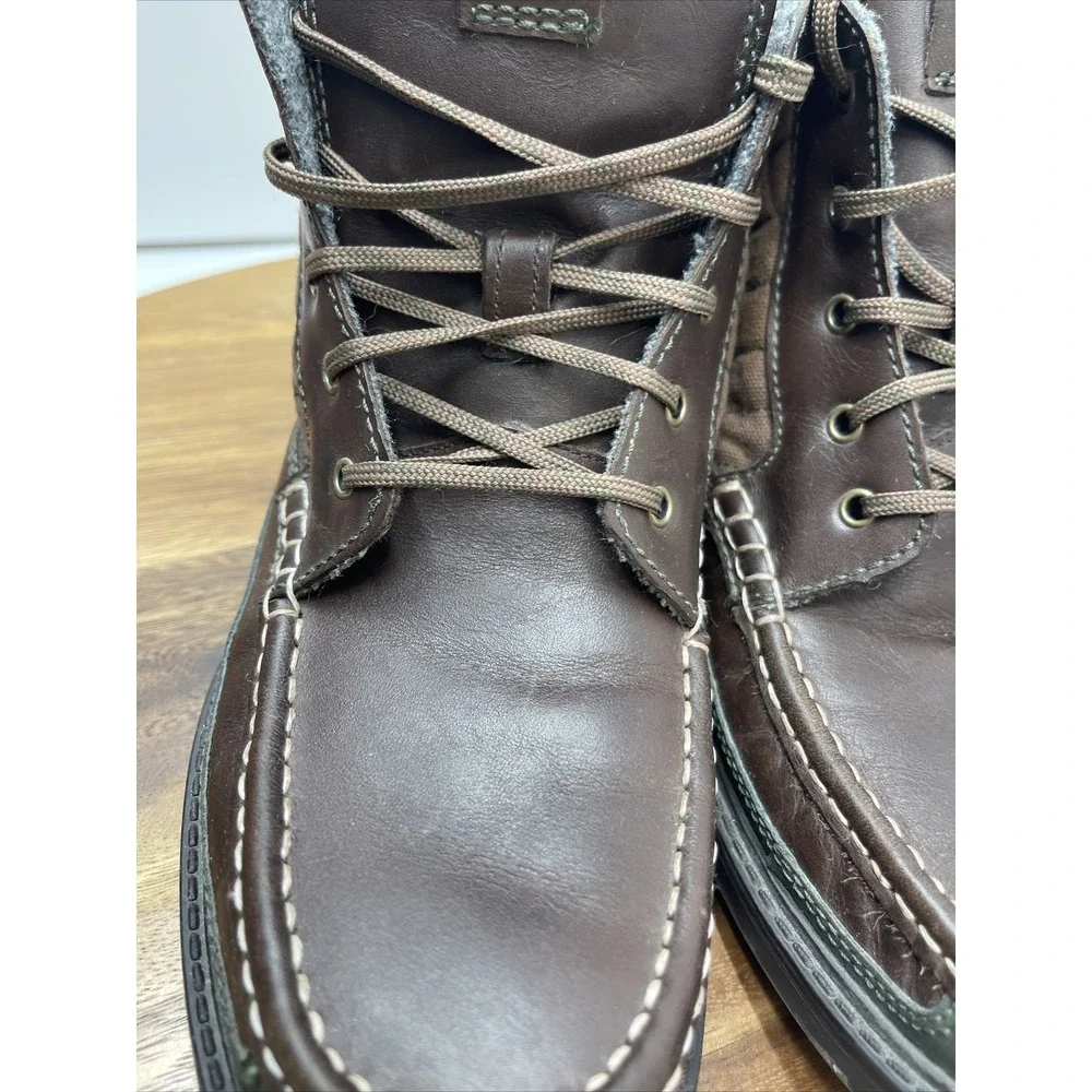 Cole‎ Haan Boots 8.5 M C20210 Pinch Brown Leather Lace Up Quilted Moc Ankle Mens